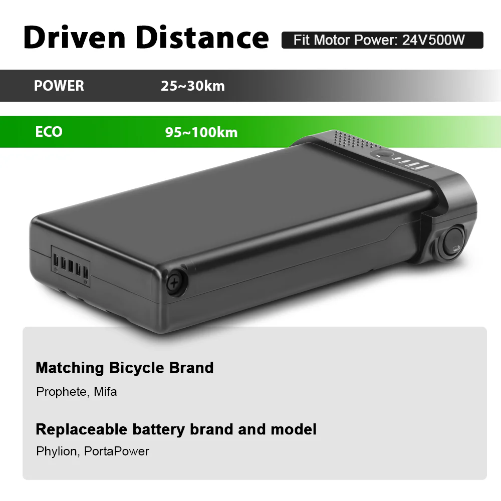24V10.4Ah Lithium-ion Rear E-Bike Battery Pack without Original Battery Shell - Image 6