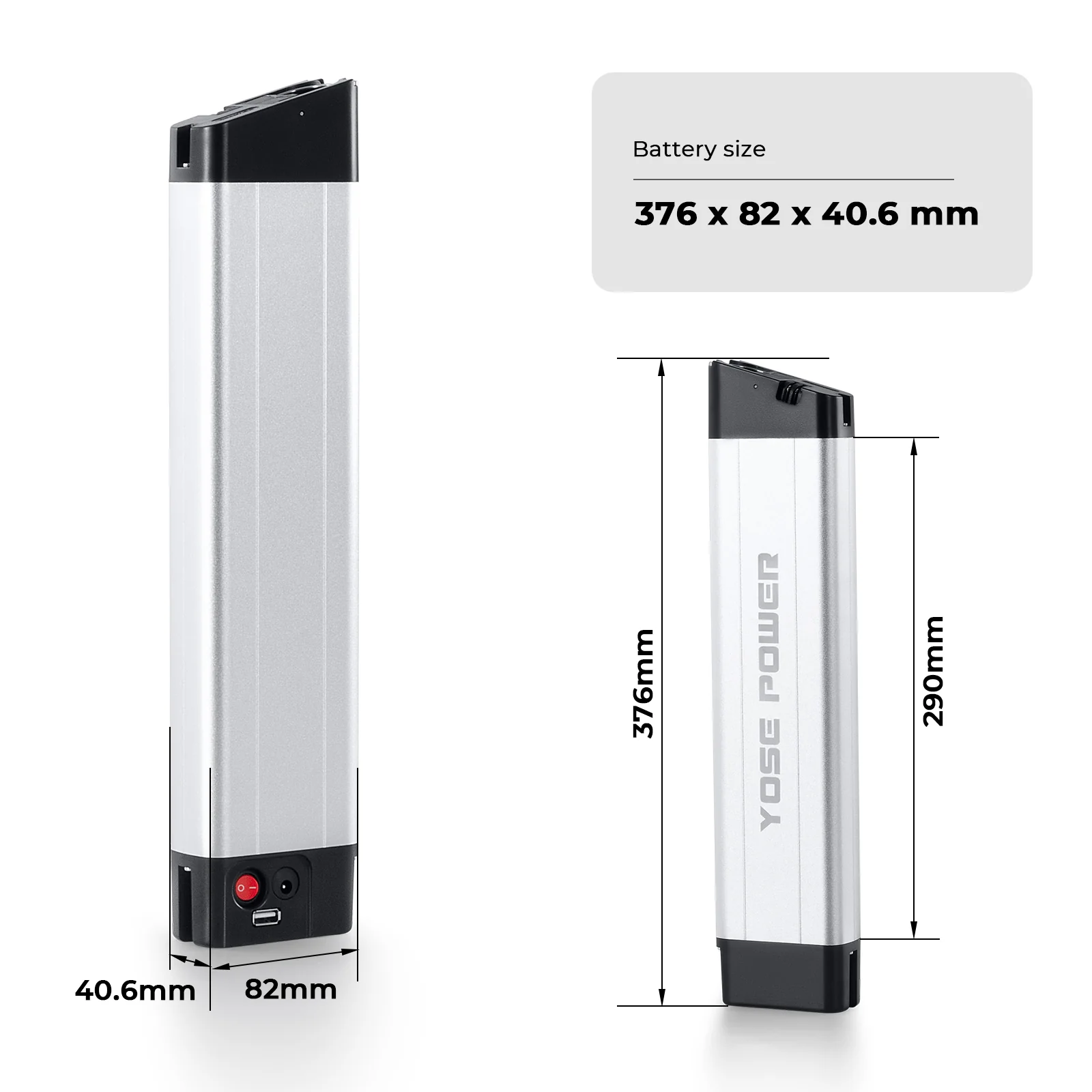 36V9.6Ah(355Wh) E-Bike Li-ion Battery USB Port without Charger Zundapp Z101 and F.lli Schiano - Image 3