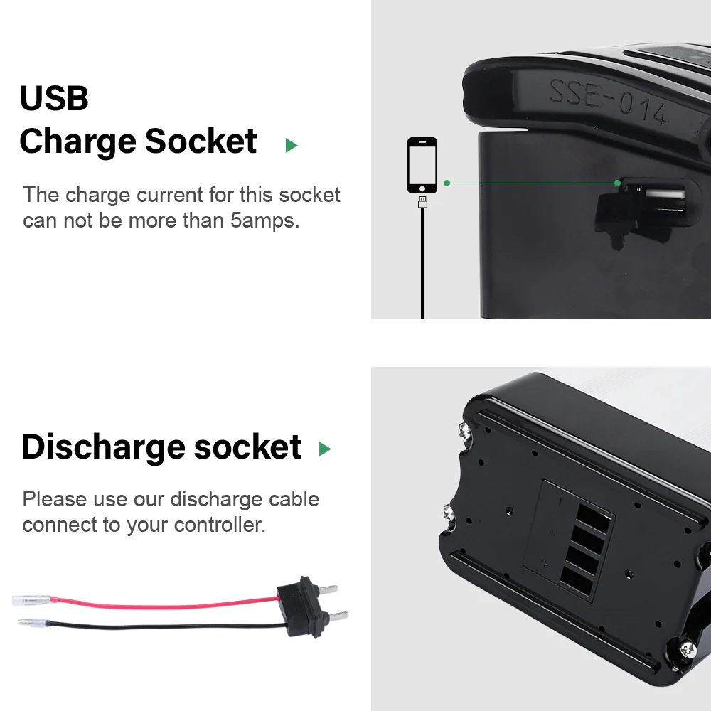 36V10.4Ah/15.6Ah Silver Fish E-Bike Li-ion Battery - Image 5