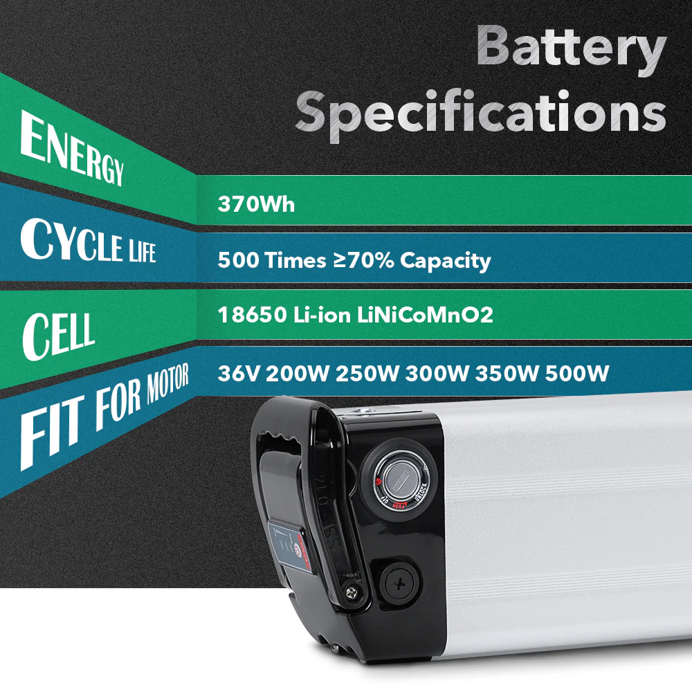 36V10.4Ah/15.6Ah Silver Fish E-Bike Li-ion Battery - Image 7