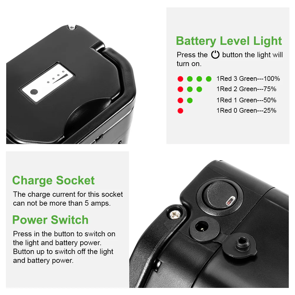 36V10Ah Seat Tube Li-ion E-bike Battery for Ansmann, Heinzmann - Image 4
