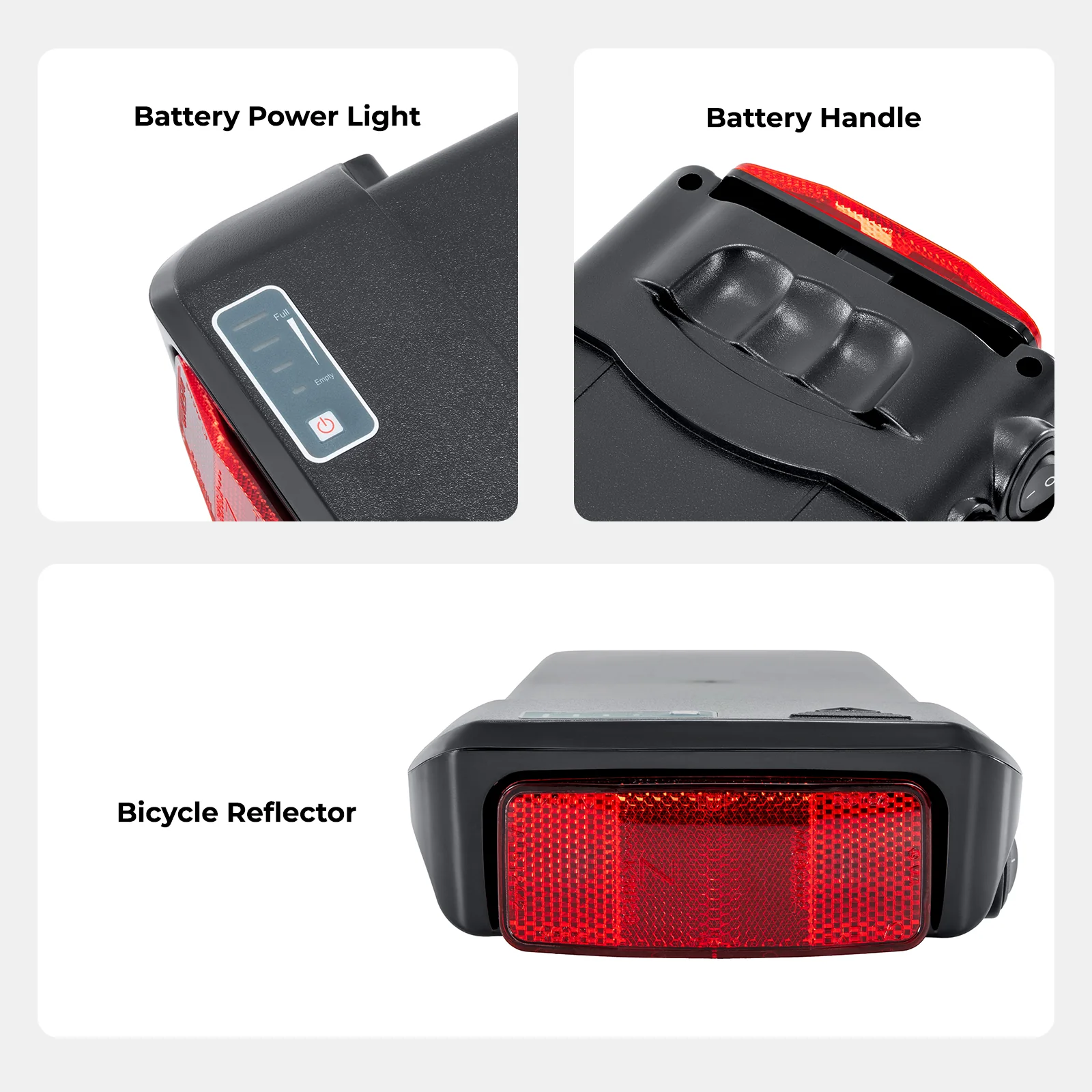 36V12.8Ah(473Wh) E-Bike Li-ion Battery Rear Rack Replacement Battery without Charger for Zündapp/ Fongers Telefunken/ EZEGO - Image 6