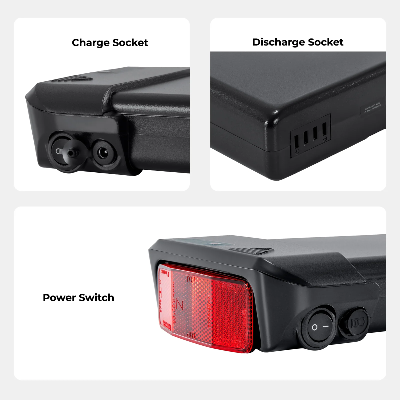 36V12.8Ah(473Wh) E-Bike Li-ion Battery Rear Rack Replacement Battery without Charger for Zündapp/ Fongers Telefunken/ EZEGO - Image 7