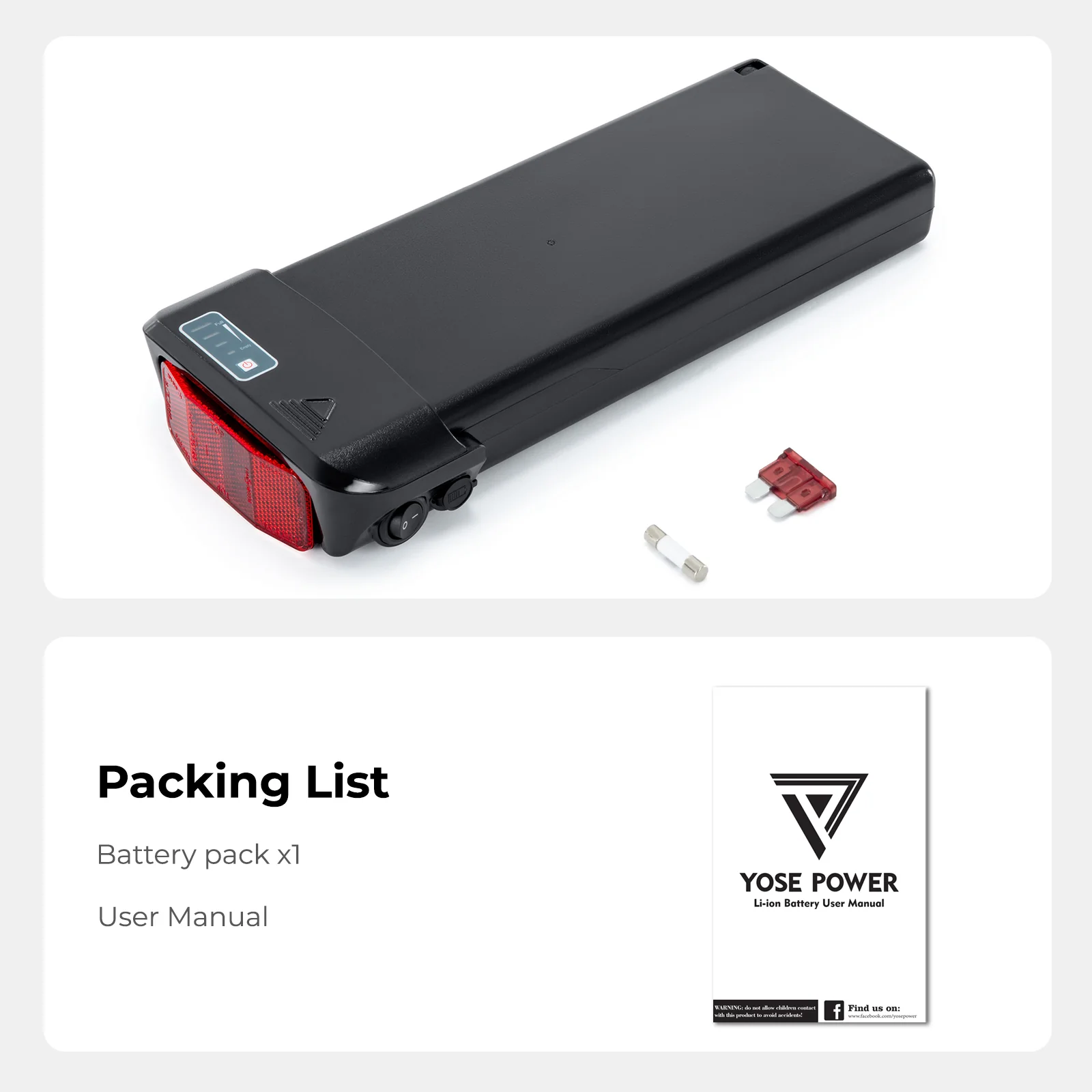 36V12.8Ah(473Wh) E-Bike Li-ion Battery Rear Rack Replacement Battery without Charger for Zündapp/ Fongers Telefunken/ EZEGO - Image 9