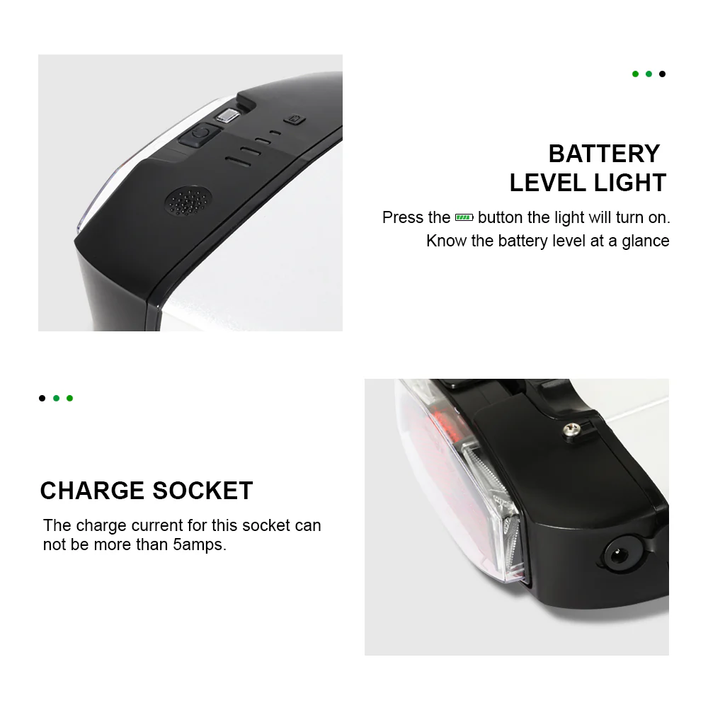 36V13Ah/15.6Ah/17.4Ah E-Bike Lithium-ion Rear Battery fit for 26"-28" Bike - Image 5