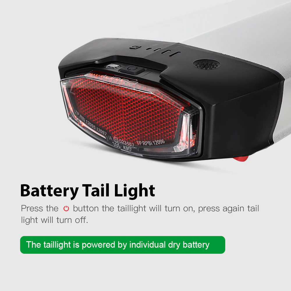 36V13Ah/15.6Ah/17.4Ah E-Bike Lithium-ion Rear Battery fit for 26"-28" Bike - Image 7