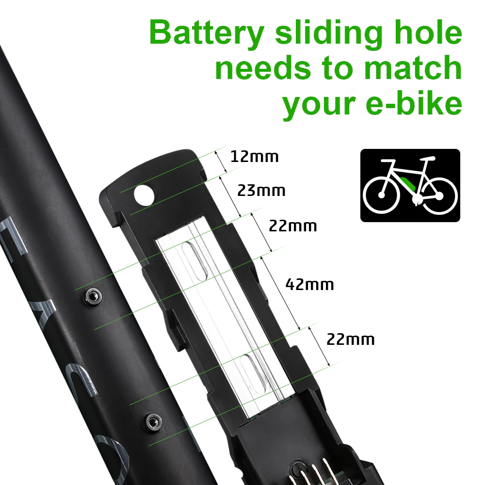 36V15.6Ah/36V17.4Ah/48V13Ah HL1-2 Hailong Down Tube Lithium-ion E-bike Battery - Image 9