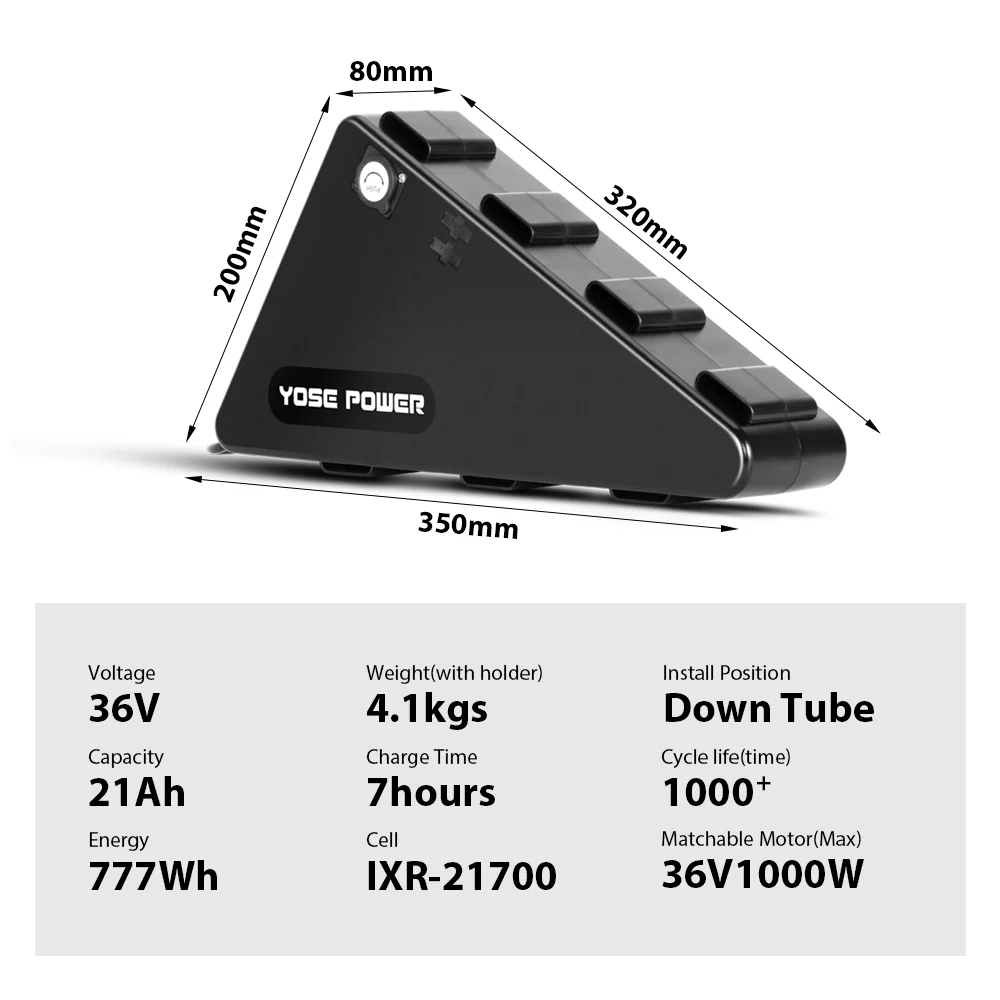 36V21Ah Triangle E-bike Li-ion Battery Pack - Image 2