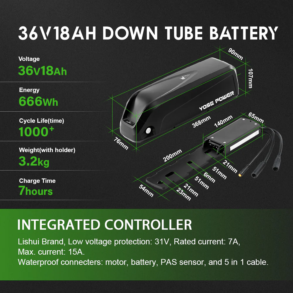 36V250W 26"/28" Front E-Bike Conversion Kit + 36V18Ah HL Mix Battery - Image 4