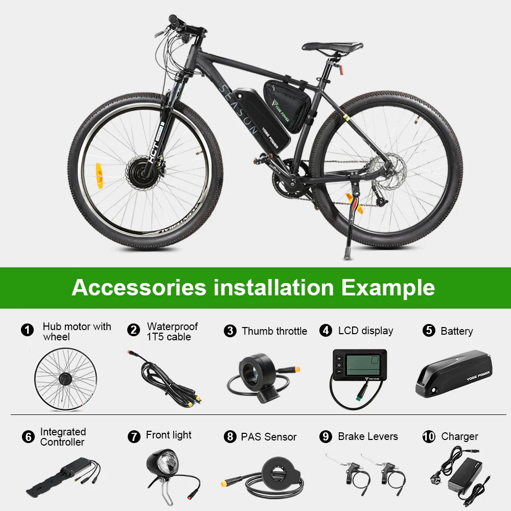 36V250W 26"/28" Front E-Bike Conversion Kit + 36V18Ah HL Mix Battery - Image 7
