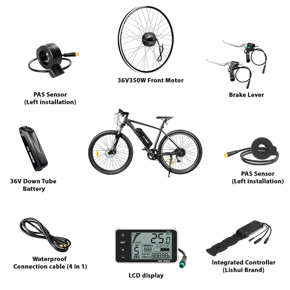 36V350W 26"/27.5"/28" Rear E-Bike Conversion Kit for Cassette with 36V13Ah HL1 Battery - Image 7