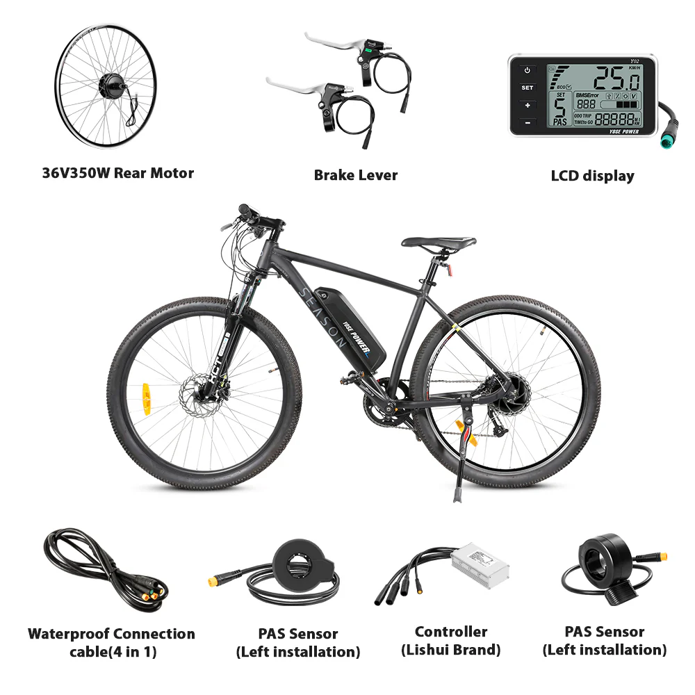 36V350W26"/27.5"/28" Rear E-Bike Conversion Kit for Cassette - Image 6