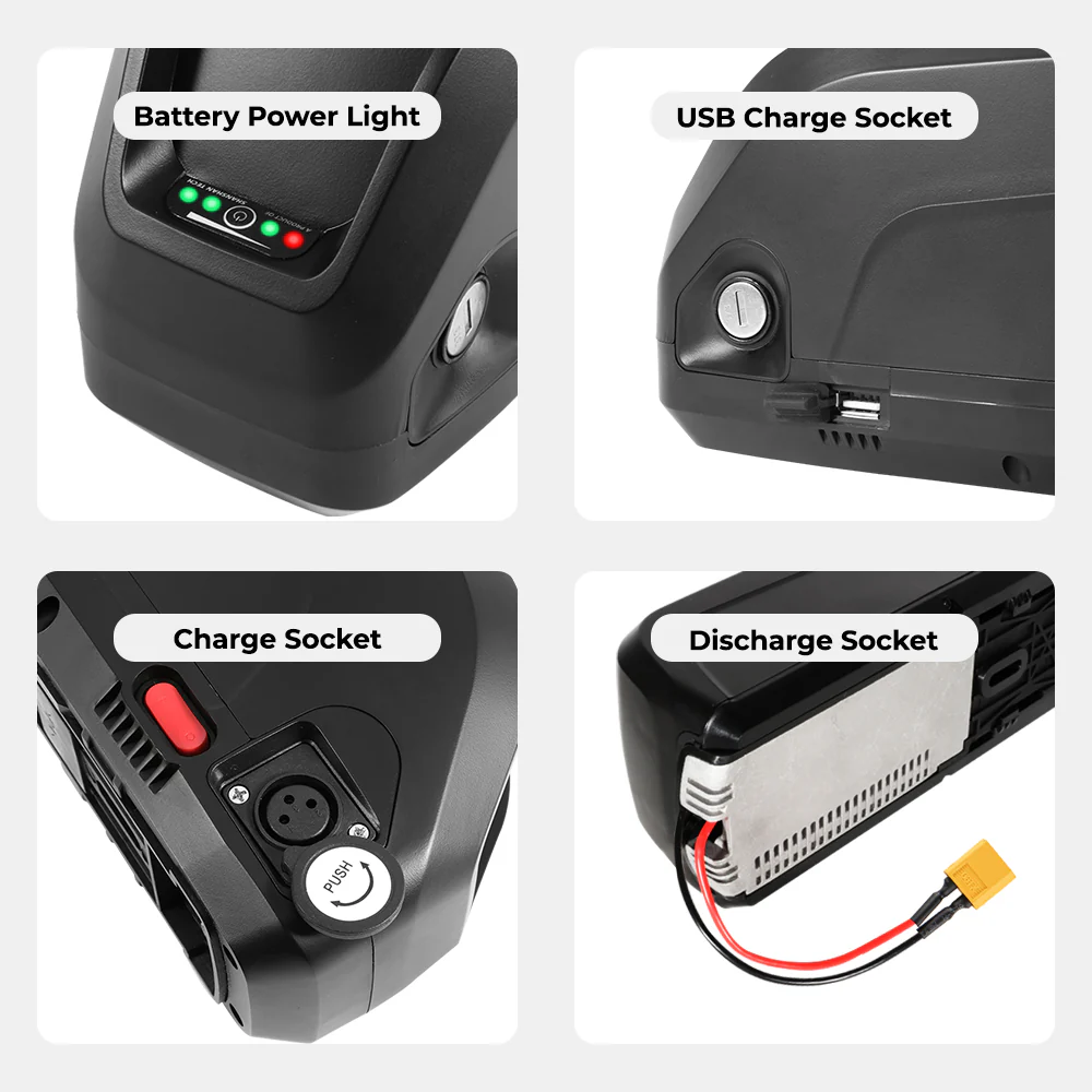 48V18Ah Hailong G80 E-bike Li-ion Down Tube Battery for 48V1000W Motor - Image 5