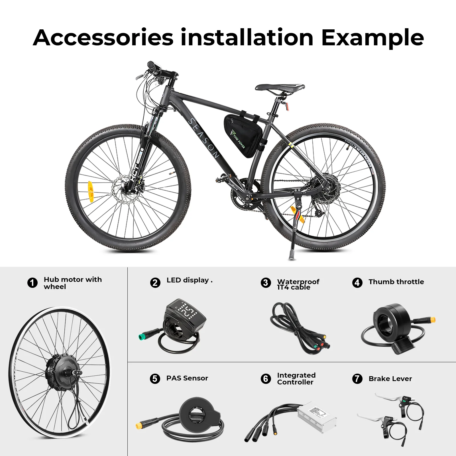 48V500W 28" e-bike Conversion Kit Rear Cassette Hub Motor - Image 6