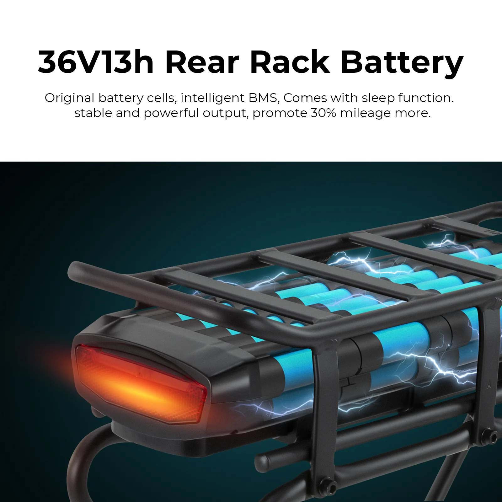 36V250W 28"(700C) 44NM Front Motor Kit R1 with 36V 13Ah Rear Battery with Rack fit for Bike with Disc/V-brake - Image 6