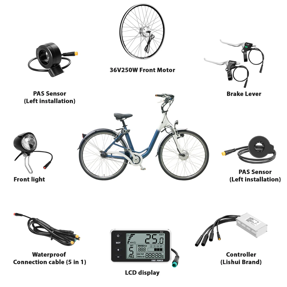 36V250W 24"/26"/27.5"/28" Front E-Bike Conversion Kit - Image 6