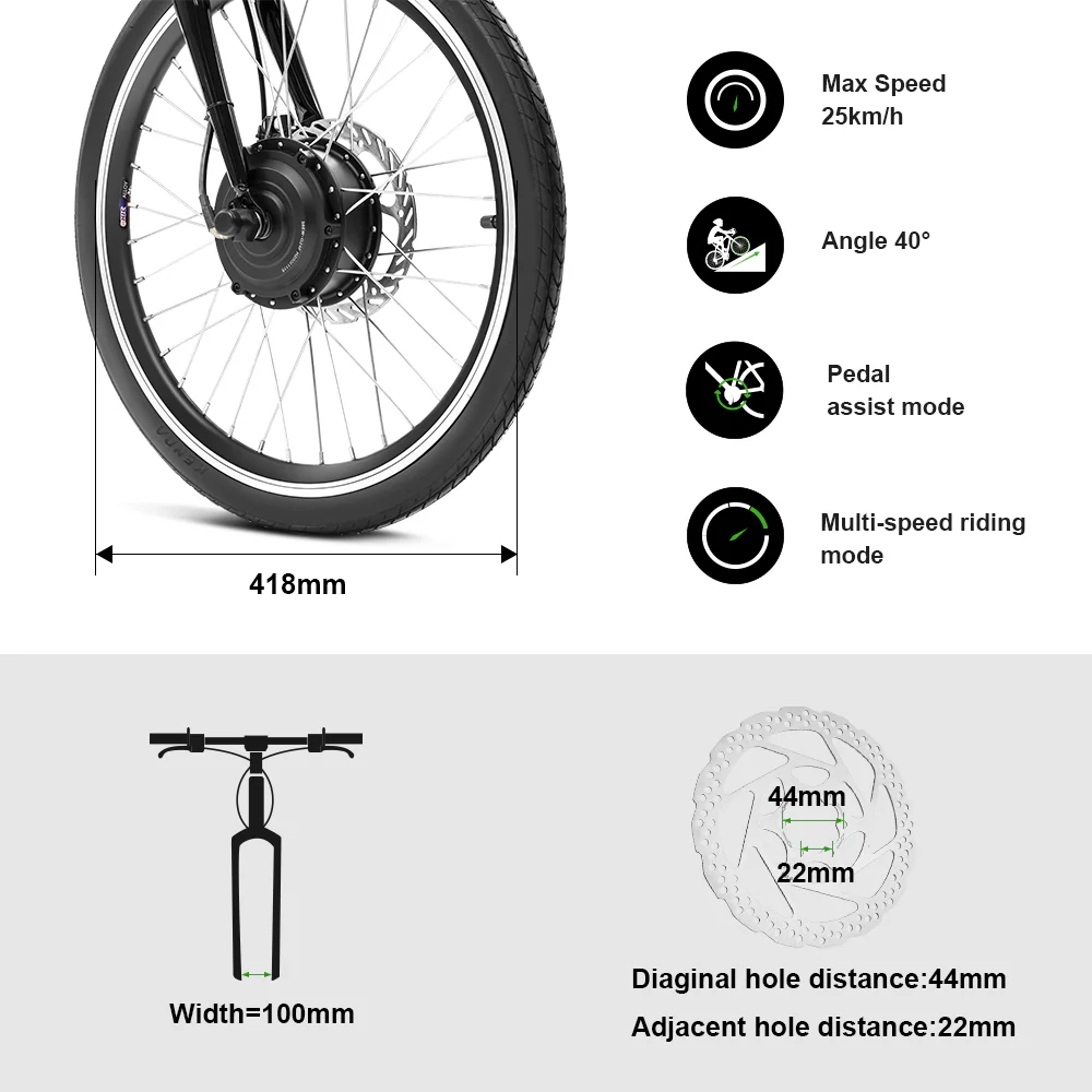 36V250W 20" Front E-Bike Conversion Kit - Image 3