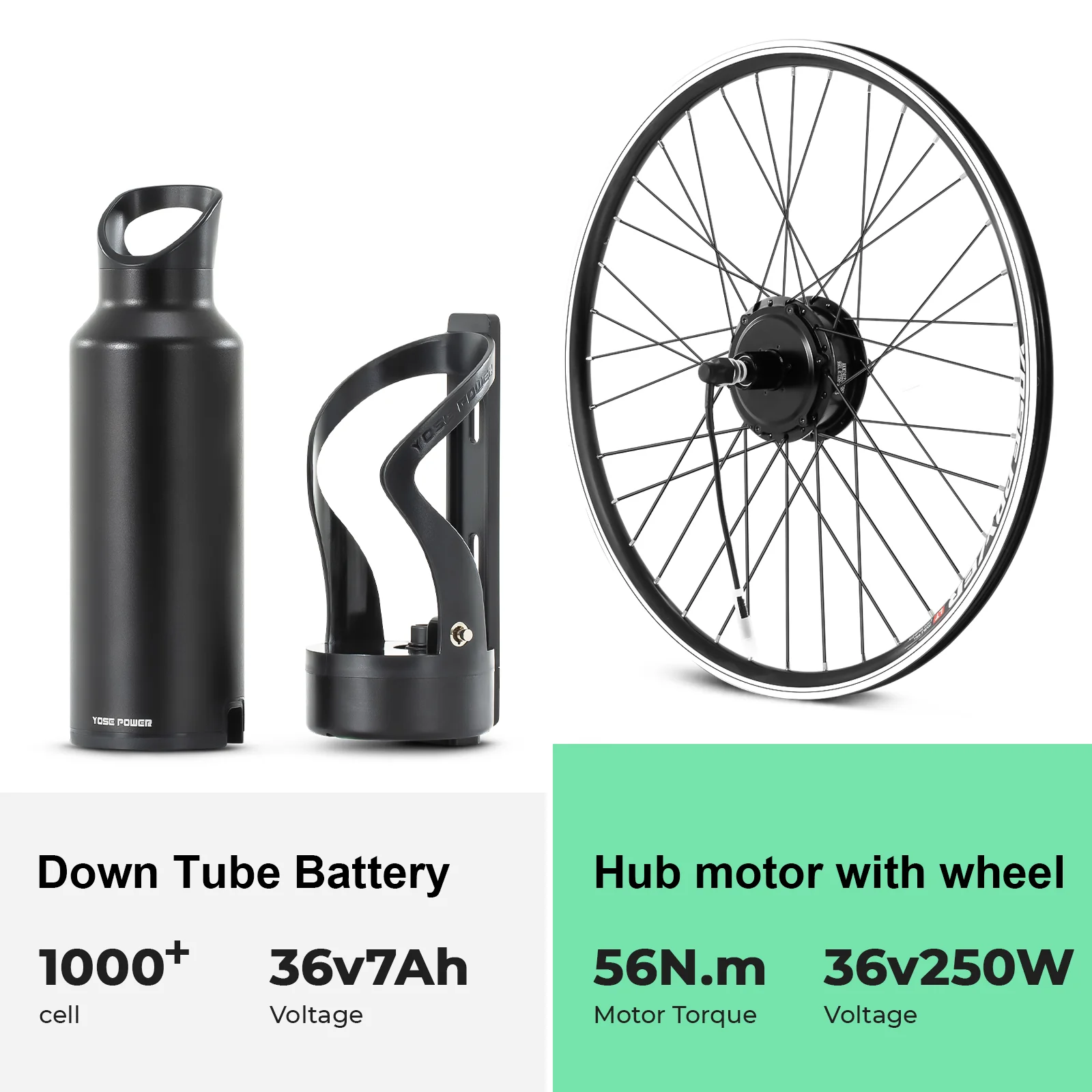 E-Bike Conversion Kit 36V250W 26"/28" Rear Cassette Motor Kit with 36V Bottle Battery Samsung Cell and Integrated Torque PAS Sensor Model A3pro - Image 4