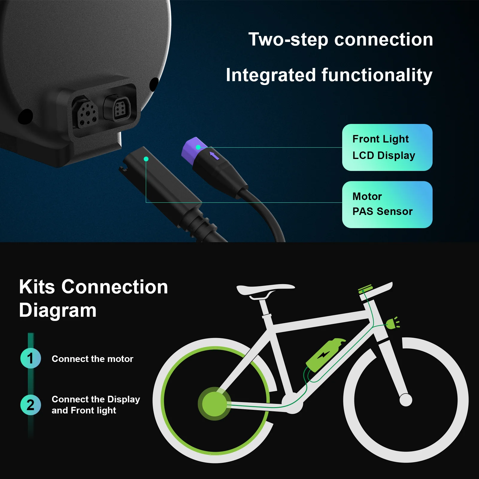 E-Bike Conversion Kit 36V250W 26"/28" Rear Cassette Motor Kit with 36V Bottle Battery Samsung Cell and Integrated Torque PAS Sensor Model A3pro - Image 9