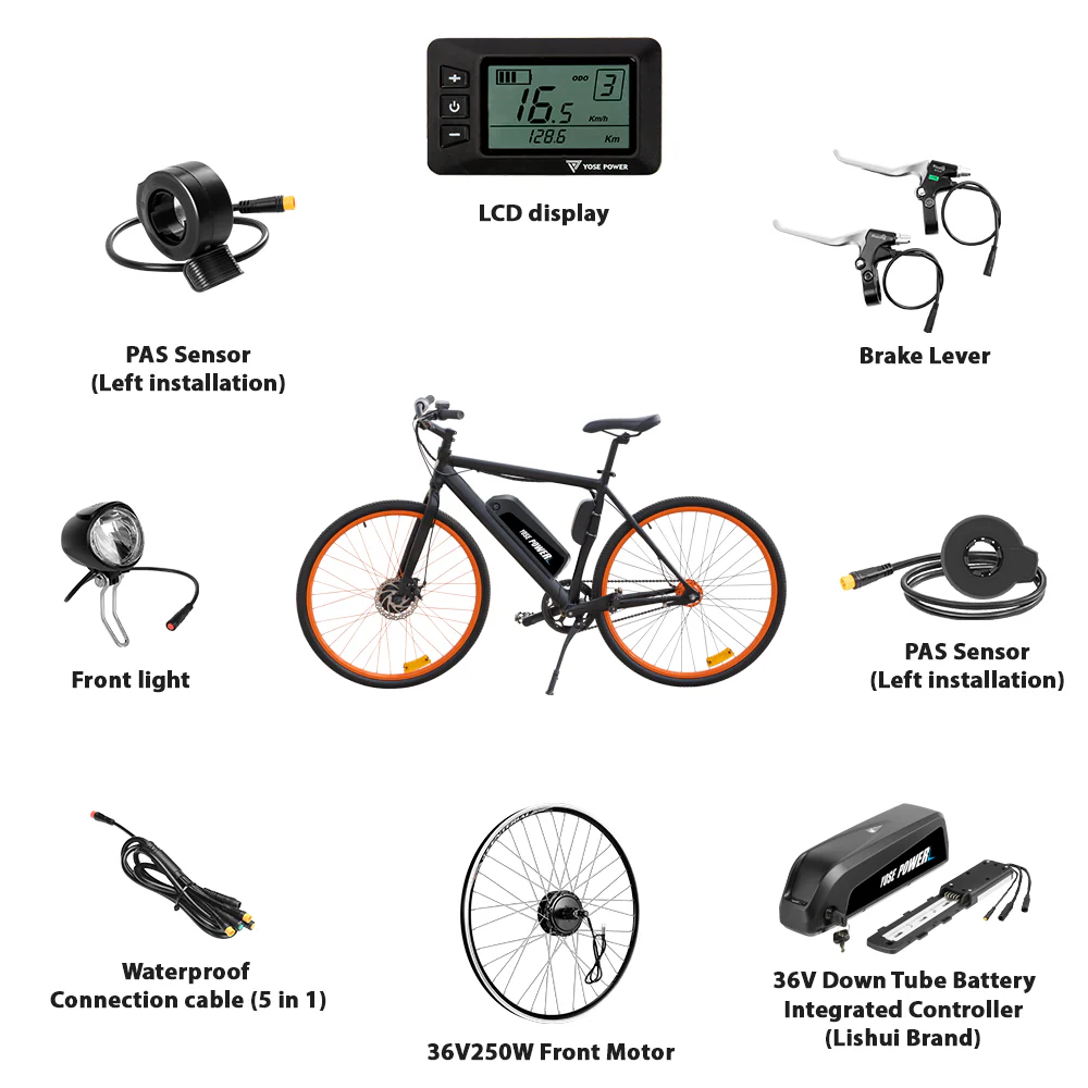 36V250W 26"/28" Front E-Bike Conversion Kit + 36V15.6Ah HL Plus Battery - Image 7
