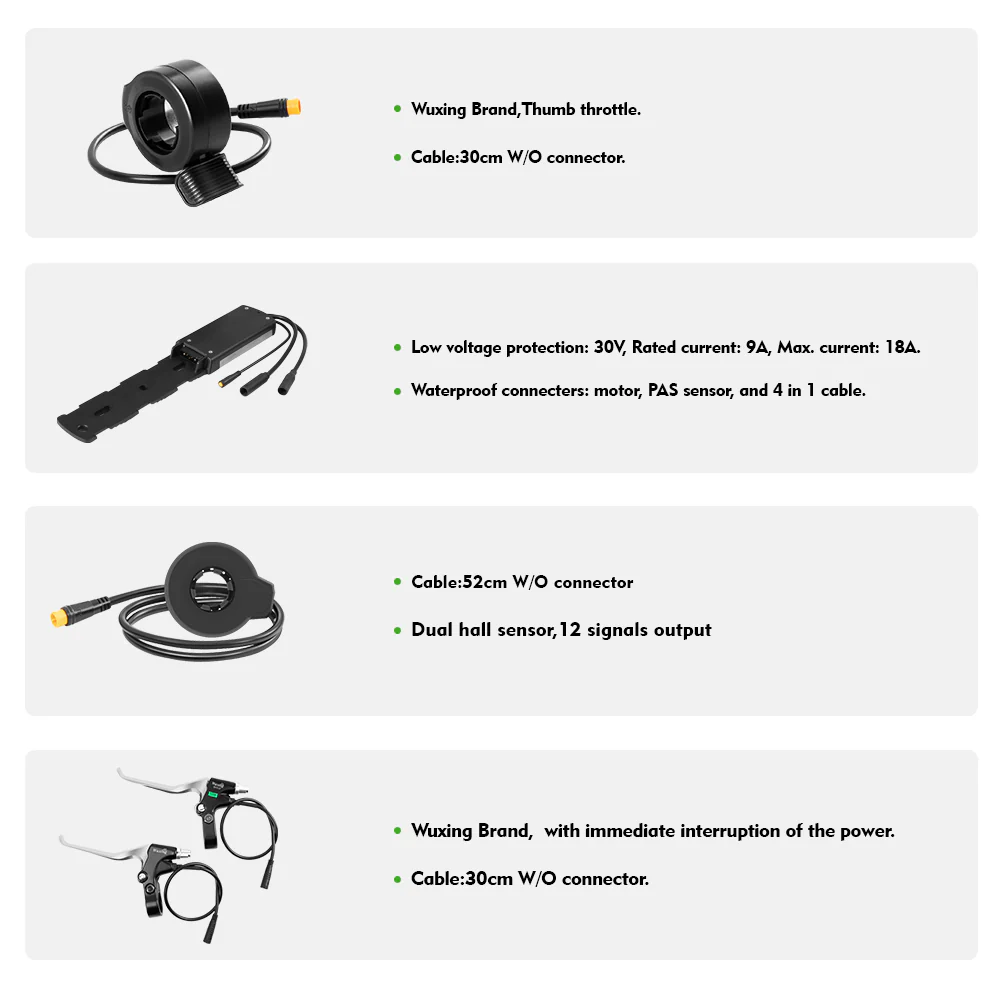 36V350W 26"/27.5"/28" Rear E-Bike Conversion Kit for Freewheel with 36V13Ah HL1 Battery - Image 5