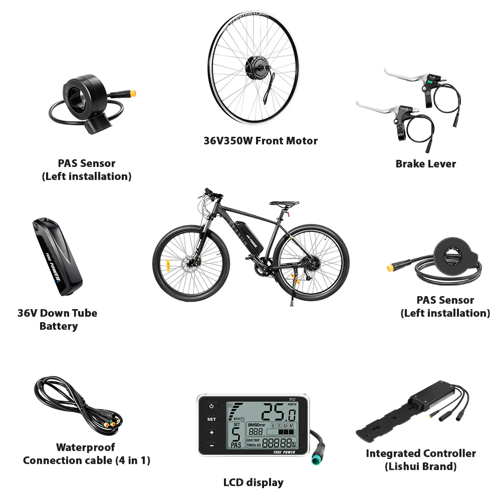 36V350W 26"/27.5"/28" Rear E-Bike Conversion Kit for Freewheel with 36V13Ah HL1 Battery - Image 7
